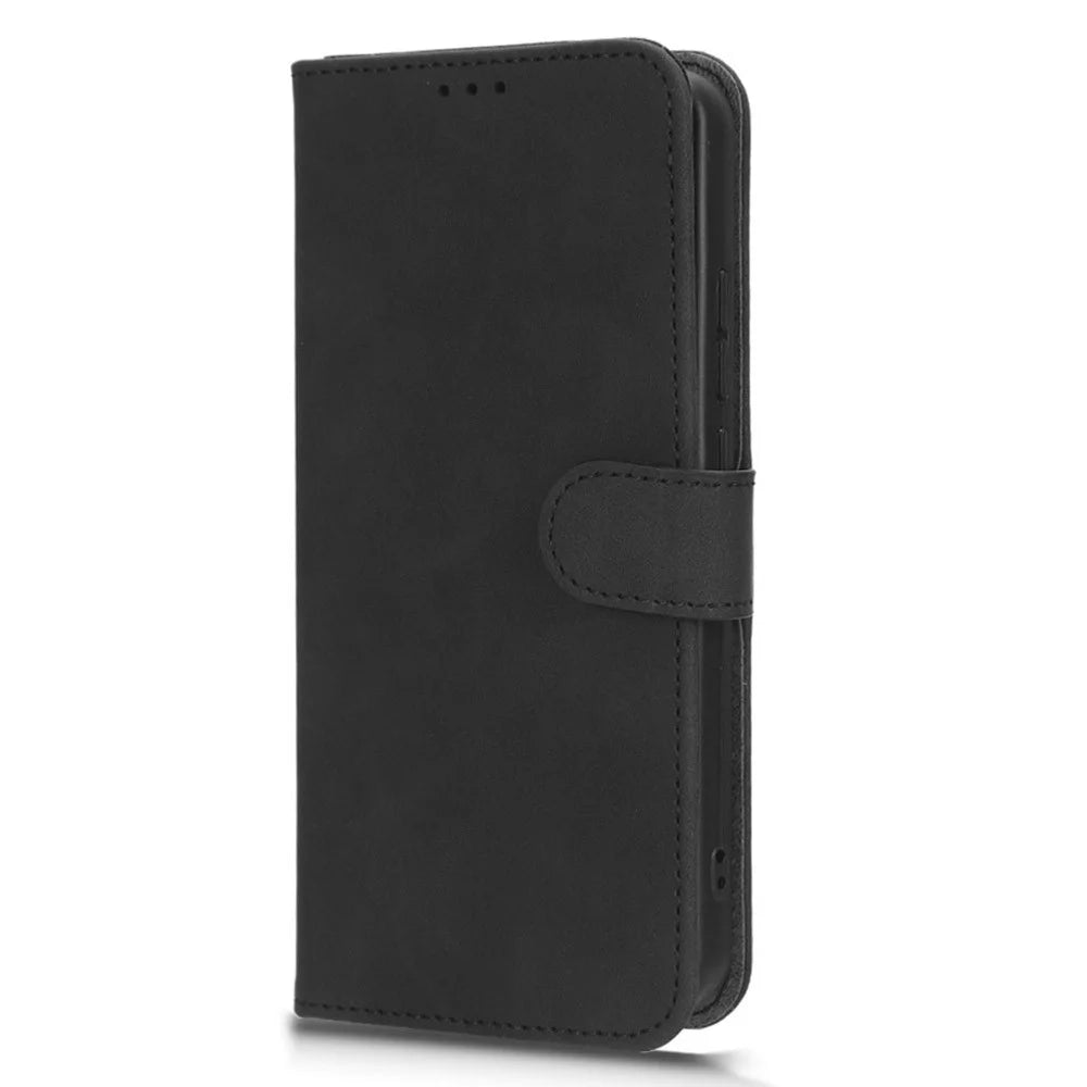 For TCL 403 Mobile Phone Case Stand Wallet Shockproof TPU+PU Leather Phone Cover - Black - 6