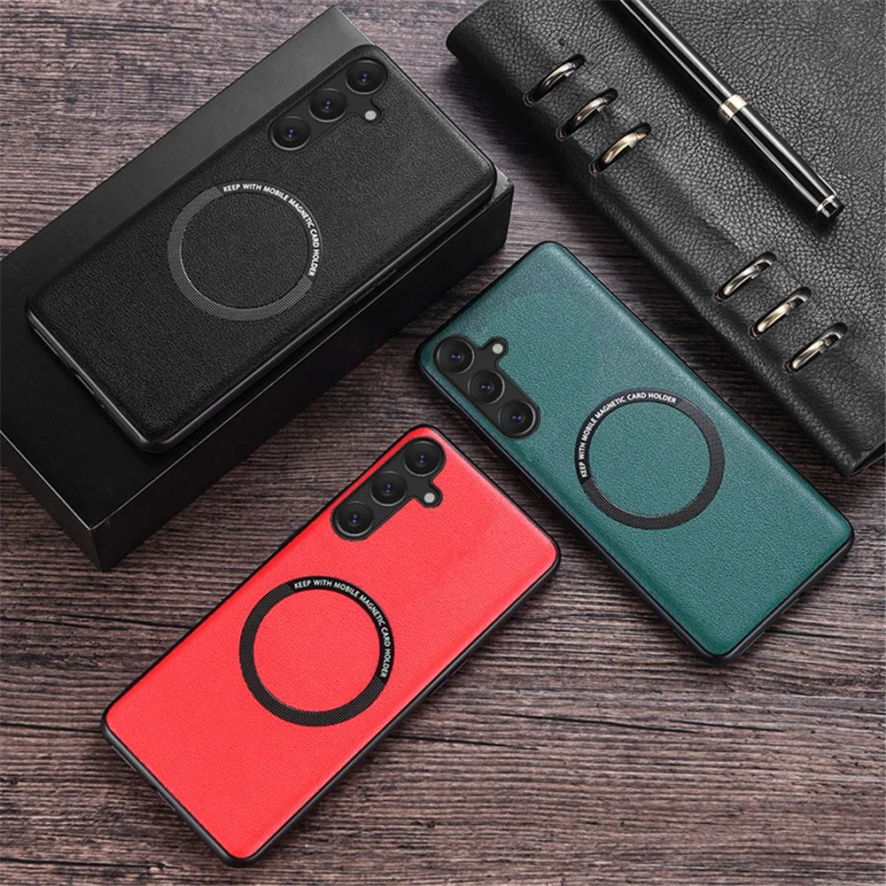 For Samsung Galaxy A34 5G Cell Phone Cover Magnetic Phone Shell PU Leather+PC+TPU Phone Case - Green - 7