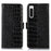 For Sony Xperia 10 V Crocodile Texture Phone Cover RFID Blocking Stand Genuine Cowhide Leather Phone Case - Black - 1