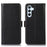 For Samsung Galaxy M14 5G Case RFID Blocking Genuine Cowhide Leather Wallet Phone Cover - Black - 1