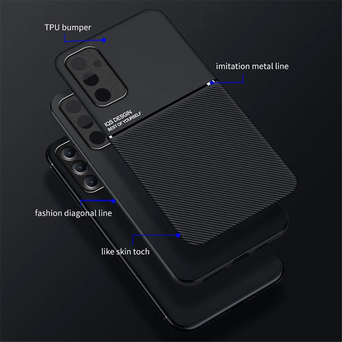 Shockproof Shell for Samsung Galaxy A54 5G Phone Case Lines Imprinted PU Leather TPU Cover - Red - 4