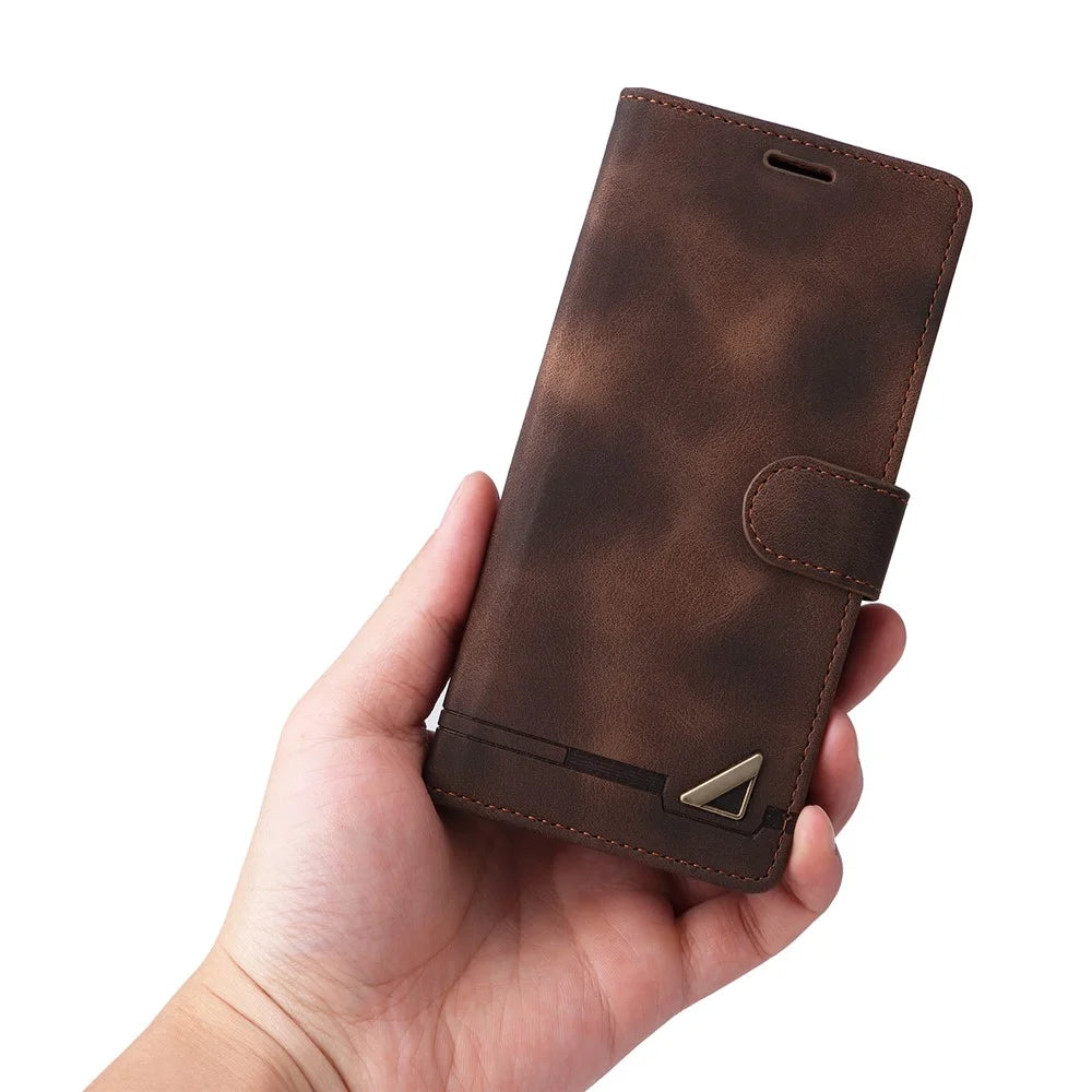 007 Series For iPhone 13 6.1 inch Leather Skin-touch Protective Cover Phone Stand Wallet Case - Brown - 6