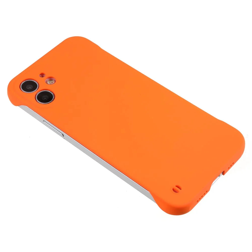 For iPhone 12 mini 5.4 inch Frameless Half Cover Protective Skin-touch Hard PC Mobail Phone Case - Orange - 4