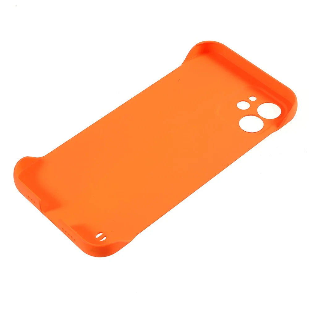 For iPhone 12 mini 5.4 inch Frameless Half Cover Protective Skin-touch Hard PC Mobail Phone Case - Orange - 5