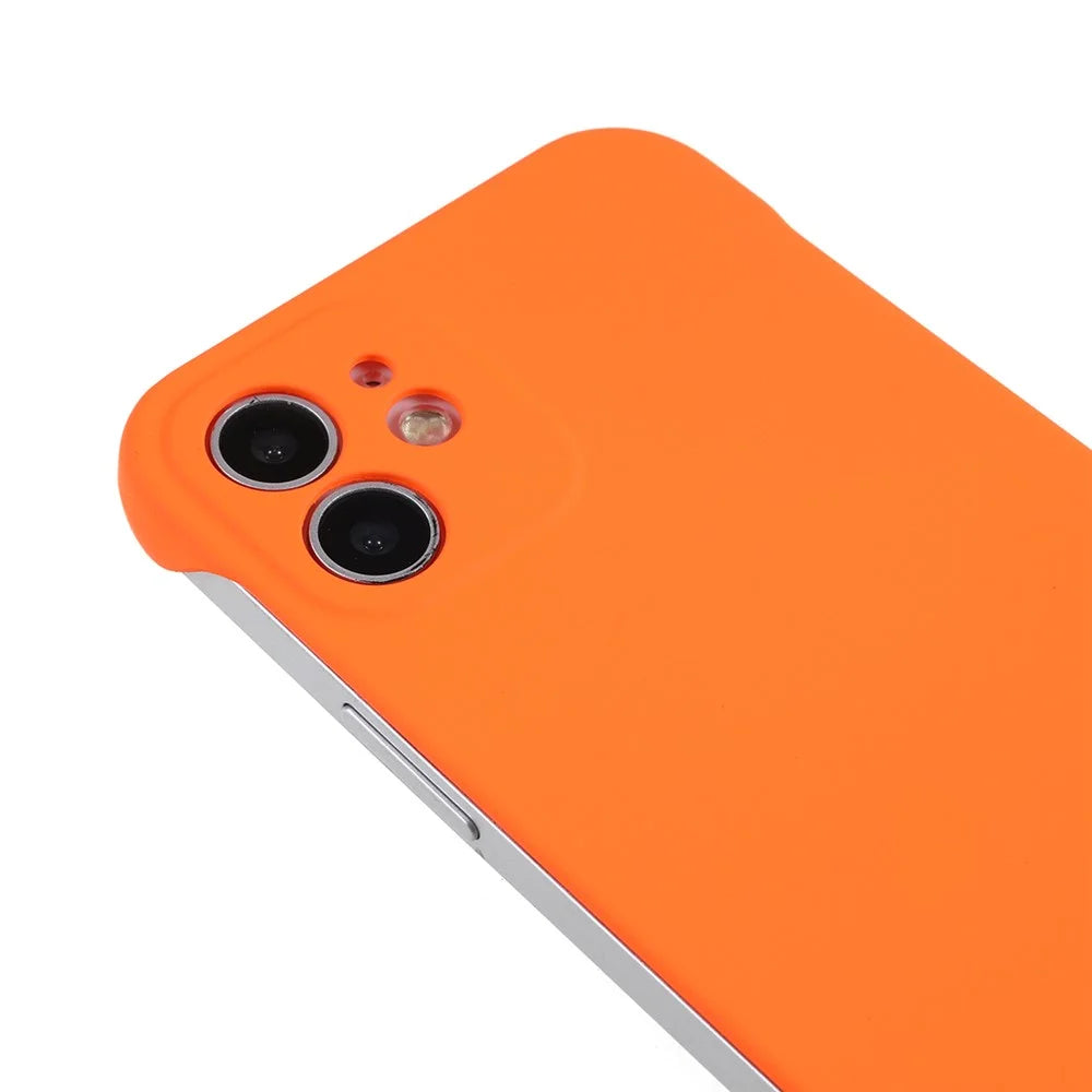 For iPhone 12 mini 5.4 inch Frameless Half Cover Protective Skin-touch Hard PC Mobail Phone Case - Orange - 6