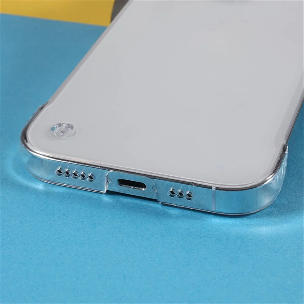 For iPhone 13 Pro 6.1 inch Frameless Clear Phone Case Hard PC Shockproof Back Cover - 7