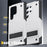 For Samsung Galaxy S23 Ultra Drop Protective Cover Soft TPU Hard PC Shockproof Kickstand Phone Case - White / Black - 5