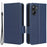 For Realme 10 Pro 5G PU Leather Wallet Phone Case Stand Litchi Texture Shockproof Protective Cover - Dark Blue - 1