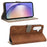 For Samsung Galaxy A54 5G RFID Blocking Wallet Case PU Leather Stand Magnetic Phone Cover with Strap - Brown - 3