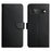 HT02 Genuine Leather Phone Case for Google Pixel 7a Stand Wallet Shockproof Protective Cover - Black - 1