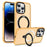 For iPhone 14 Pro Max Magnetic Ring Kickstand Phone Cover PC+TPU Phone Cover Compatible with MagSafe - Orange - 1