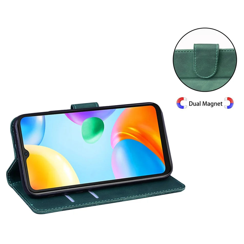 For Samsung Galaxy A24 4G (162.1 x 77.6 x 8.3mm) Drop-proof PU Leather Cover Butterfly Printing Wallet Phone Case - Green - 3