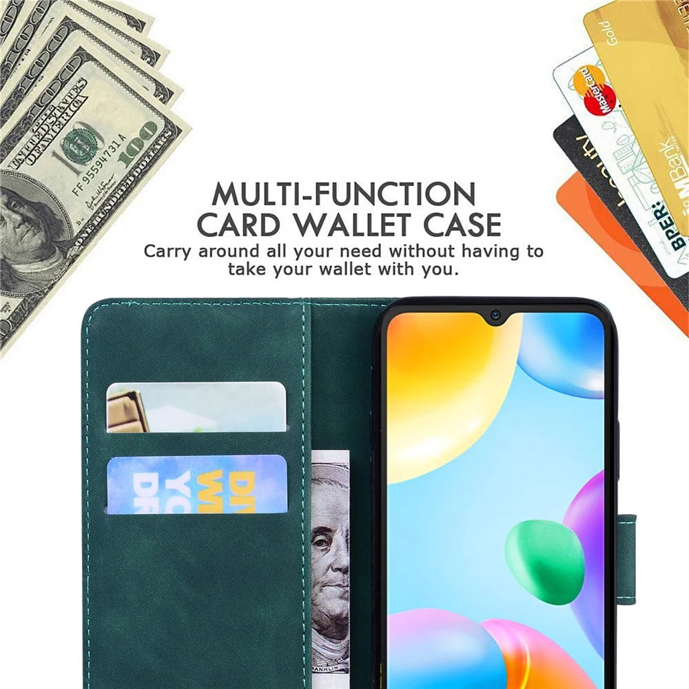 For Samsung Galaxy A24 4G (162.1 x 77.6 x 8.3mm) Drop-proof PU Leather Cover Butterfly Printing Wallet Phone Case - Green - 4