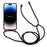 Shockproof Case for iPhone 14 Pro Max Liquid Silicone Cover Anti-Drop Phone Case with Card Slot, Strap - Black - 2