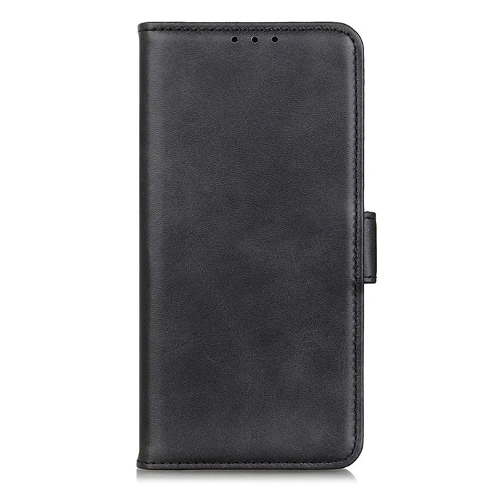For Sony Xperia 1 V Cowhide Texture Phone Cover Wallet Stand Protective Phone Case - Black - 6