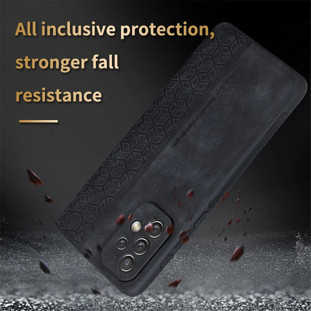 AZNS For Samsung Galaxy A52 4G / 5G / A52s 5G Phone Case Anti-scratch Imprinted Leather Coated TPU Back Cover - Brown - 7