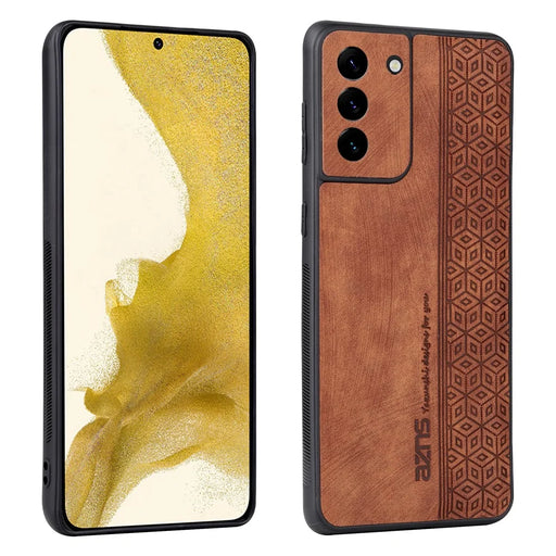 AZNS For Samsung Galaxy S21+ 5G Cell Phone Cover Imprinted Leather Coated TPU Anti-slip Phone Case - Brown - 1
