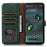 For Google Pixel 7a Genuine Cow Leather Litchi Texture RFID Blocking Wallet Stand Case - Green - 2