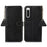 For Sony Xperia 10 V RFID Blocking Phone Cover Stand Genuine Cow Leather Litchi Texture Phone Wallet Case - Black - 1