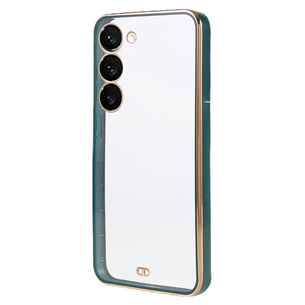 For Samsung Galaxy S23+ Soft TPU Electroplating Phone Case Dual Color Smartphone Cover - Green - 1