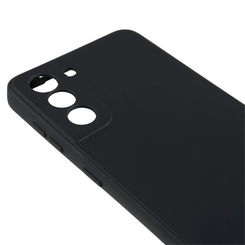For Samsung Galaxy S21 4G / 5G Back Shell TPU Case Fiber Lining Rubberized Cell Phone Cover - Black - 5