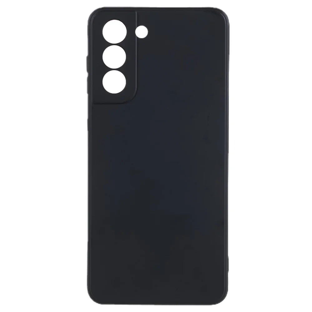 For Samsung Galaxy S21+ 5G Fiber Lining Back Shell TPU Case Rubberized Cell Phone Cover - Black - 2