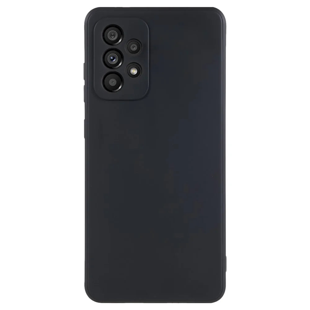 For Samsung Galaxy A52 5G Straight Edge TPU Phone Case Lens Precise Cutout Anti-drop Cover - Black - 1