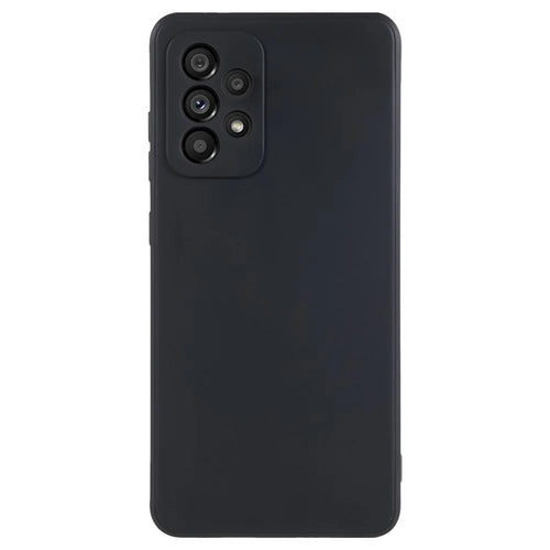 For Samsung Galaxy A52 5G Straight Edge TPU Phone Case Lens Precise Cutout Anti-drop Cover - Black - 1