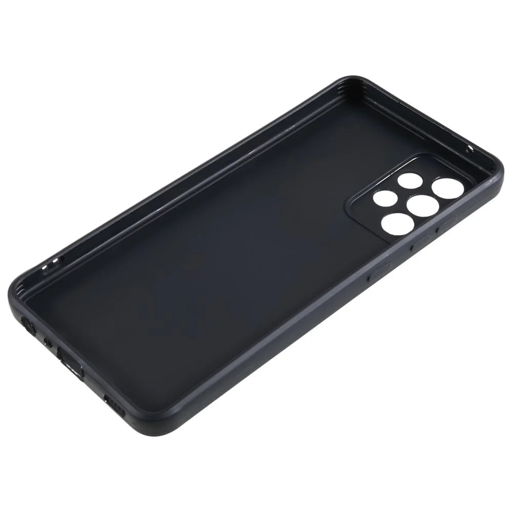 For Samsung Galaxy A52 5G Straight Edge TPU Phone Case Lens Precise Cutout Anti-drop Cover - Black - 6