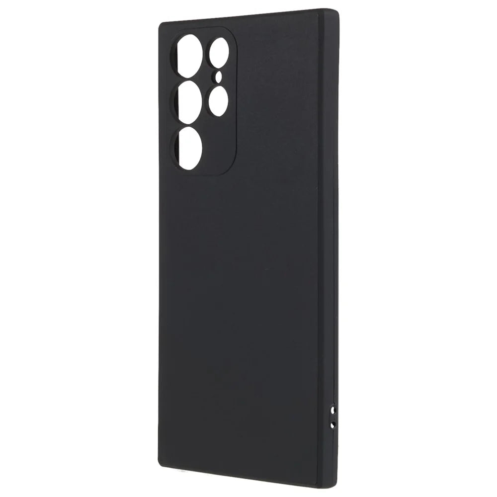 For Samsung Galaxy S22 Ultra 5G Straight Edge TPU Cover Lens Precise Cutout Candy Color Phone Case - Black - 3