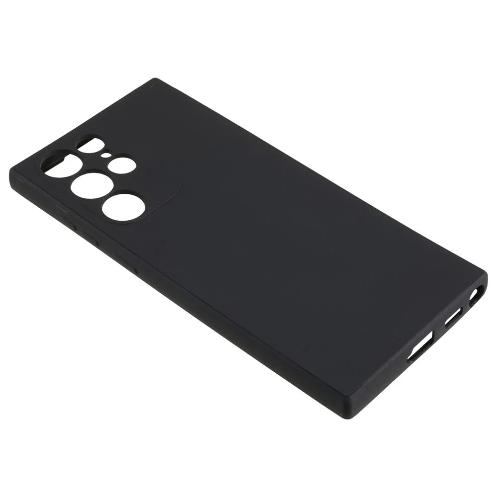 For Samsung Galaxy S22 Ultra 5G Straight Edge TPU Cover Lens Precise Cutout Candy Color Phone Case - Black - 4