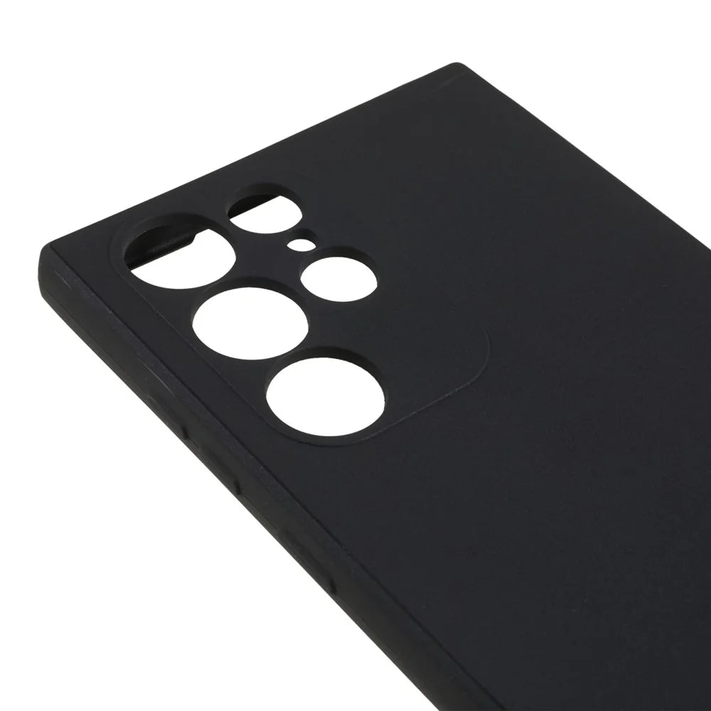 For Samsung Galaxy S22 Ultra 5G Straight Edge TPU Cover Lens Precise Cutout Candy Color Phone Case - Black - 5