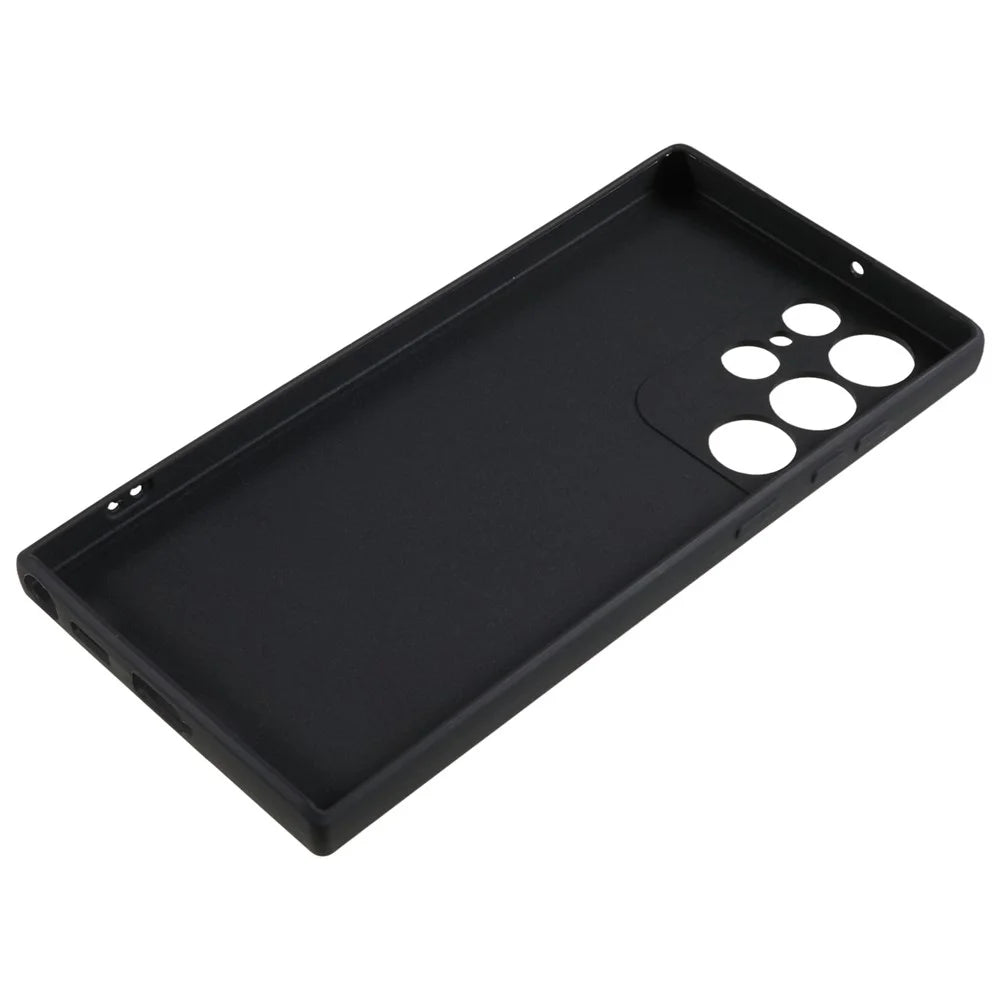 For Samsung Galaxy S22 Ultra 5G Straight Edge TPU Cover Lens Precise Cutout Candy Color Phone Case - Black - 6