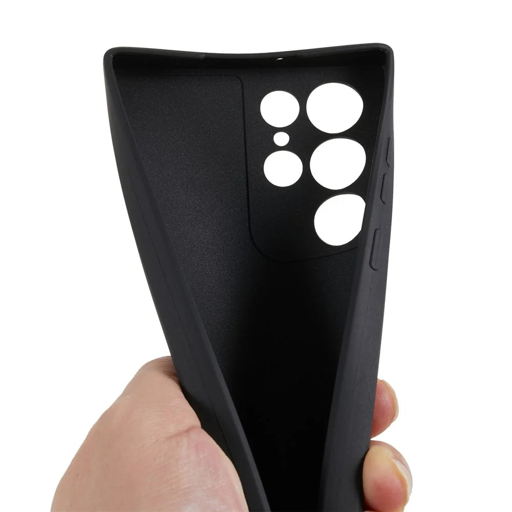 For Samsung Galaxy S22 Ultra 5G Straight Edge TPU Cover Lens Precise Cutout Candy Color Phone Case - Black - 7