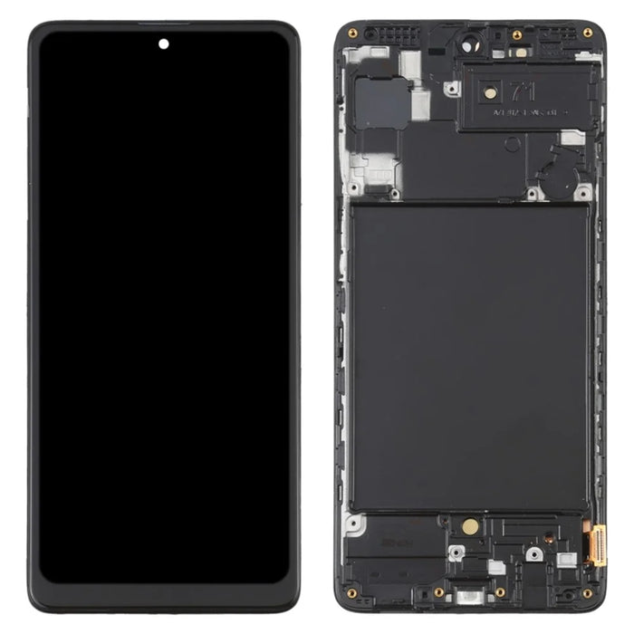 For Samsung Galaxy A71 4G SM-A715 Grade C 6.7" OLED Screen and Digitizer Assembly + Frame (without Logo) - Black - 1