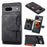 For Google Pixel 7 5G RFID Blocking Wallet Phone Cover Skin-touch Kickstand Leather Coated TPU Case - Black - 1