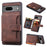 For Google Pixel 7a RFID Blocking Leather+TPU Anti-drop Phone Case Kickstand Wallet Skin-touch Cover - Coffee - 1