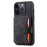 For iPhone 13 Pro RFID Blocking Phone Case Leather Coated TPU Cover with Wallet Kickstand - Black - 6