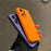 For iPhone 14 Pro Liquid Silicone Phone Case Compatible with MagSafe, Tempered Glass Lens Protector Cover - Orange - 7