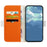 Litchi Texture Wallet Phone Cover for Samsung Galaxy A54 5G , Candy Color PU Leather Stand Case - Orange - 3