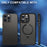 For iPhone 14 Pro Magnetic Phone Case Compatible with MagSafe PC+TPU Ring Kickstand Protective Cover - Black - 7