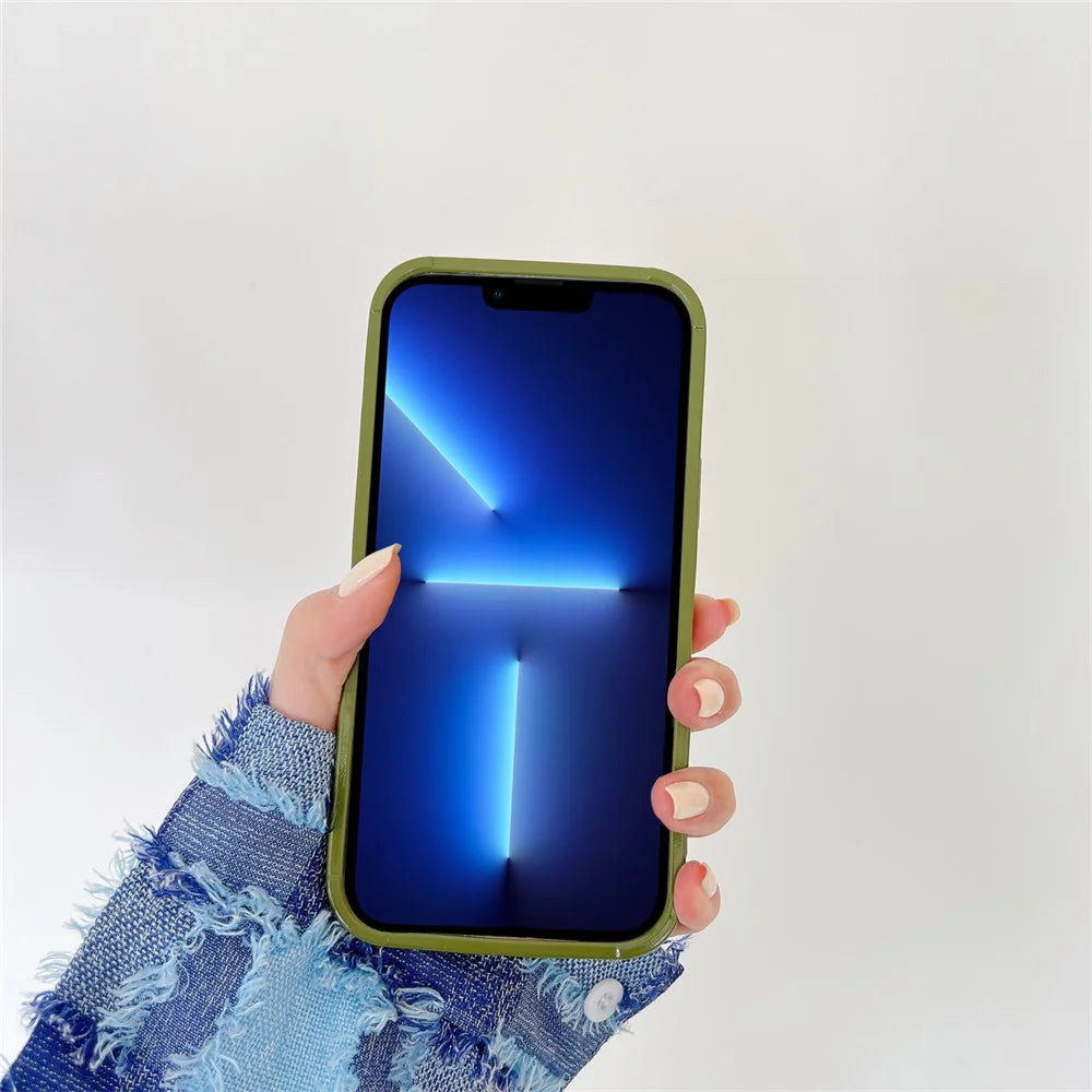 Glossy Phone Case for iPhone 13 Pro 6.1 inch Pleat Design Drop-proof Soft TPU Back Protective Cover - Beige - 3