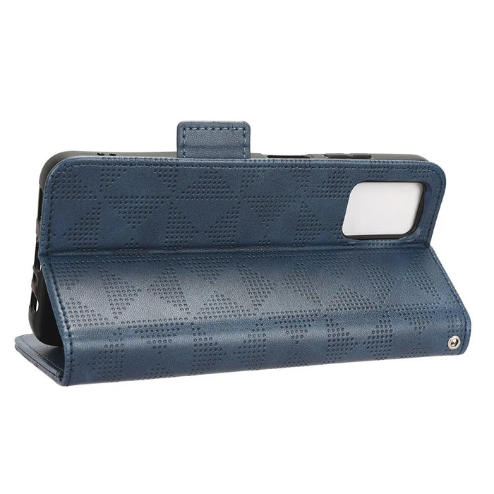 For Nokia G22 Wallet Phone Leather Case Imprinted Triangle Cell Phone Stand Cover - Blue - 3