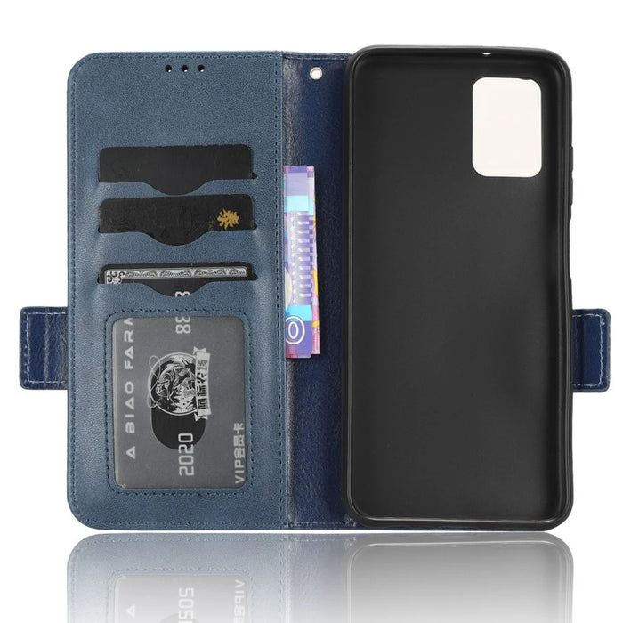 For Nokia G22 Wallet Phone Leather Case Imprinted Triangle Cell Phone Stand Cover - Blue - 5