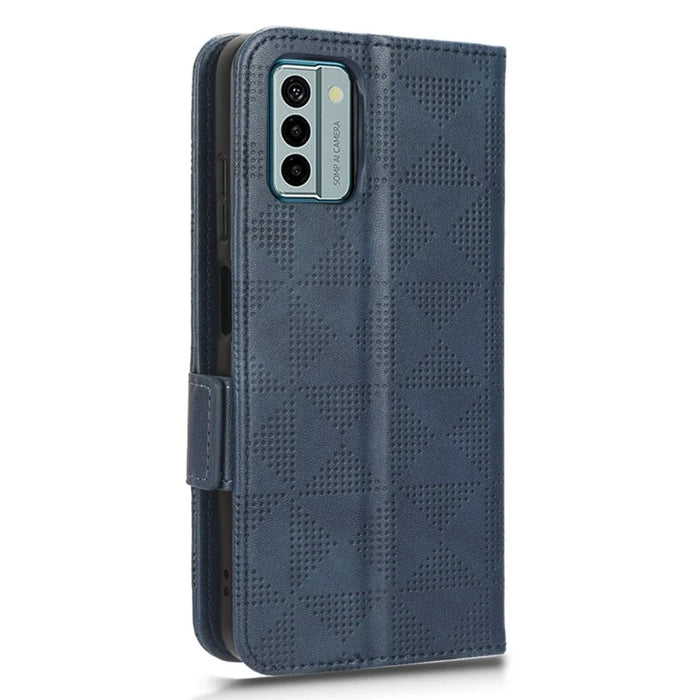 For Nokia G22 Wallet Phone Leather Case Imprinted Triangle Cell Phone Stand Cover - Blue - 6