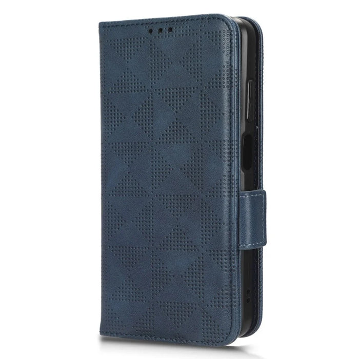 For Nokia G22 Wallet Phone Leather Case Imprinted Triangle Cell Phone Stand Cover - Blue - 7