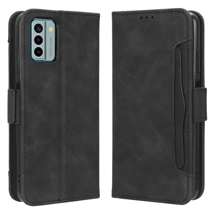 For Nokia G22 PU Leather Wallet Case Multiple Card Slots Stand Protective Phone Cover - Black - 1