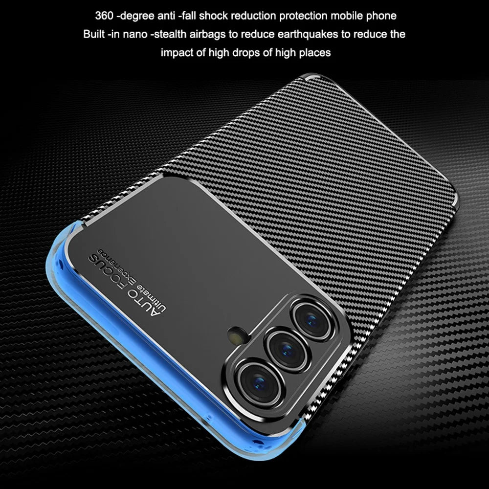 For Samsung Galaxy A54 5G Carbon Fiber Texture Phone Case Anti-drop Protective Phone TPU Cover - 3