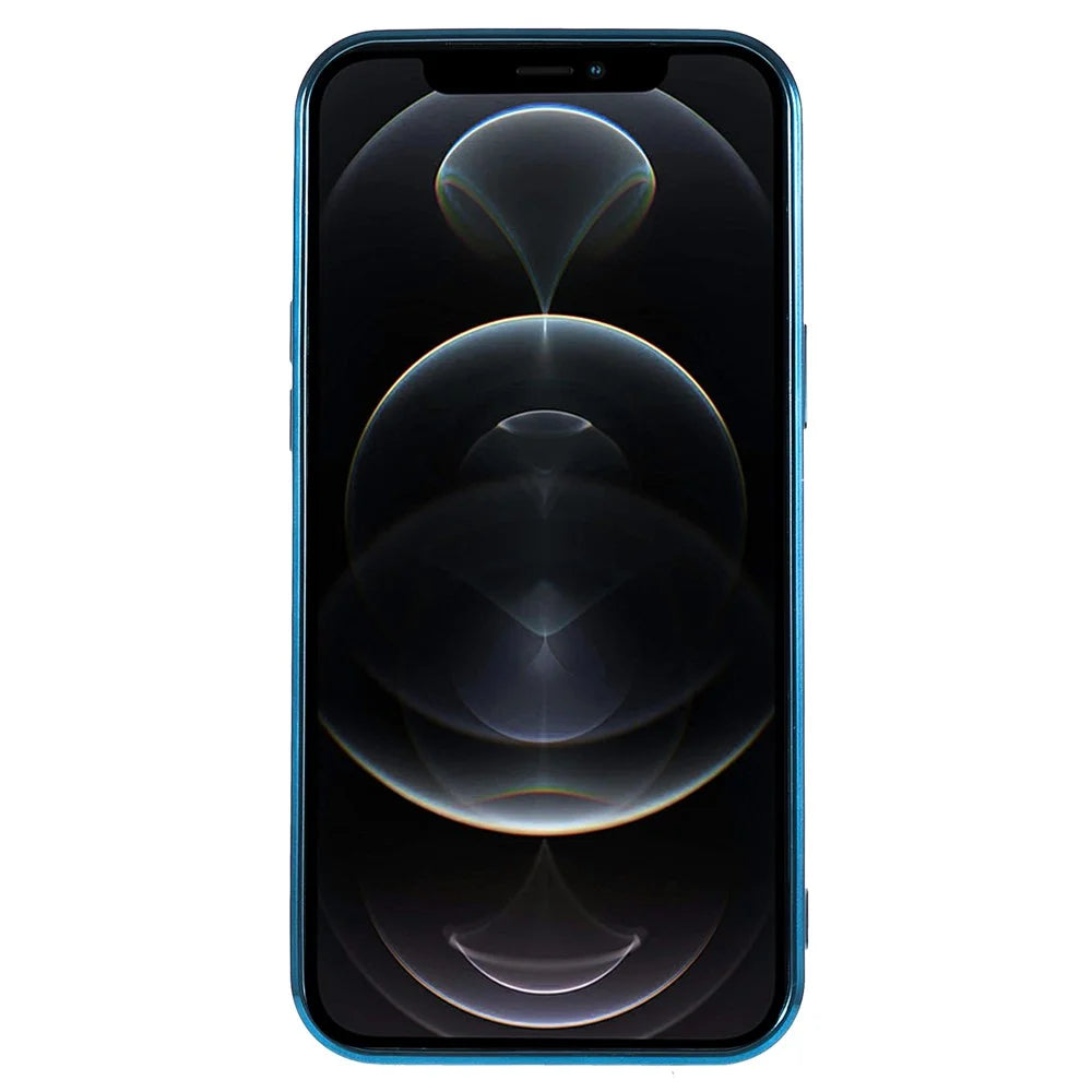 For iPhone 12 Pro Magnetic Phone Case Compatible with MagSafe, PC Lens Protector Phone TPU Cover - Dark Blue - 2