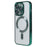 For iPhone 13 Pro Magnetic Case with Camera Lens Protector Soft TPU Clear Phone Cover - Green - 1